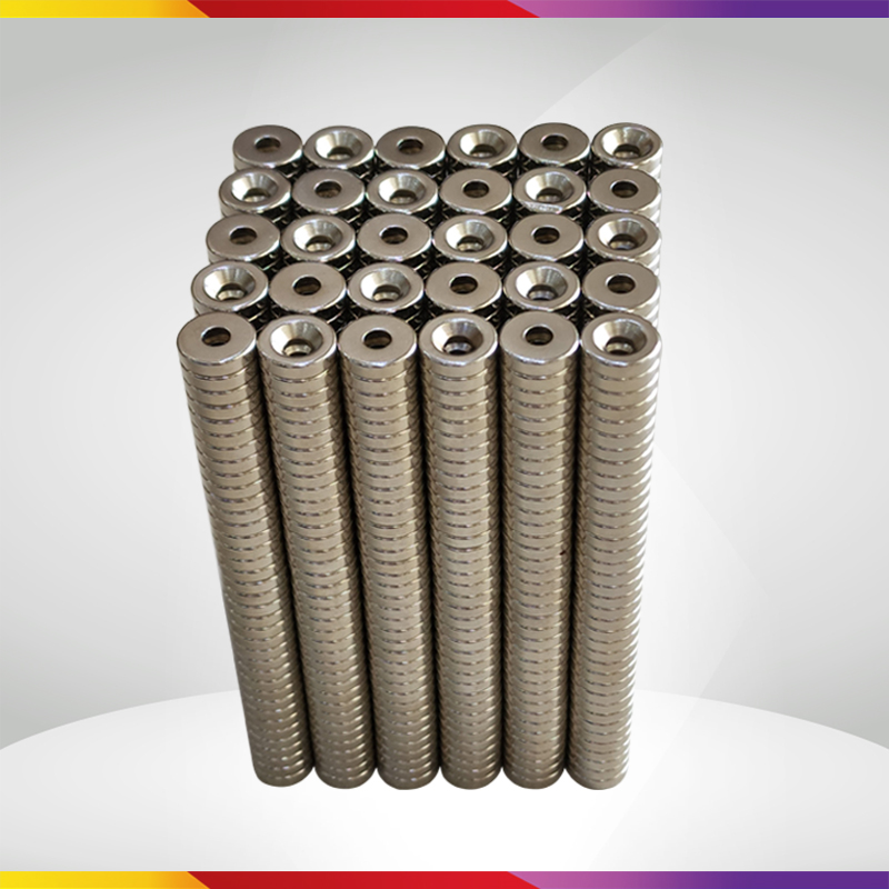 Bộ 20 Viên Nam Châm Đất Hiếm Loại Tròn 12x3mm Lỗ Vát M4 Lực Từ N35 Cực Mạnh