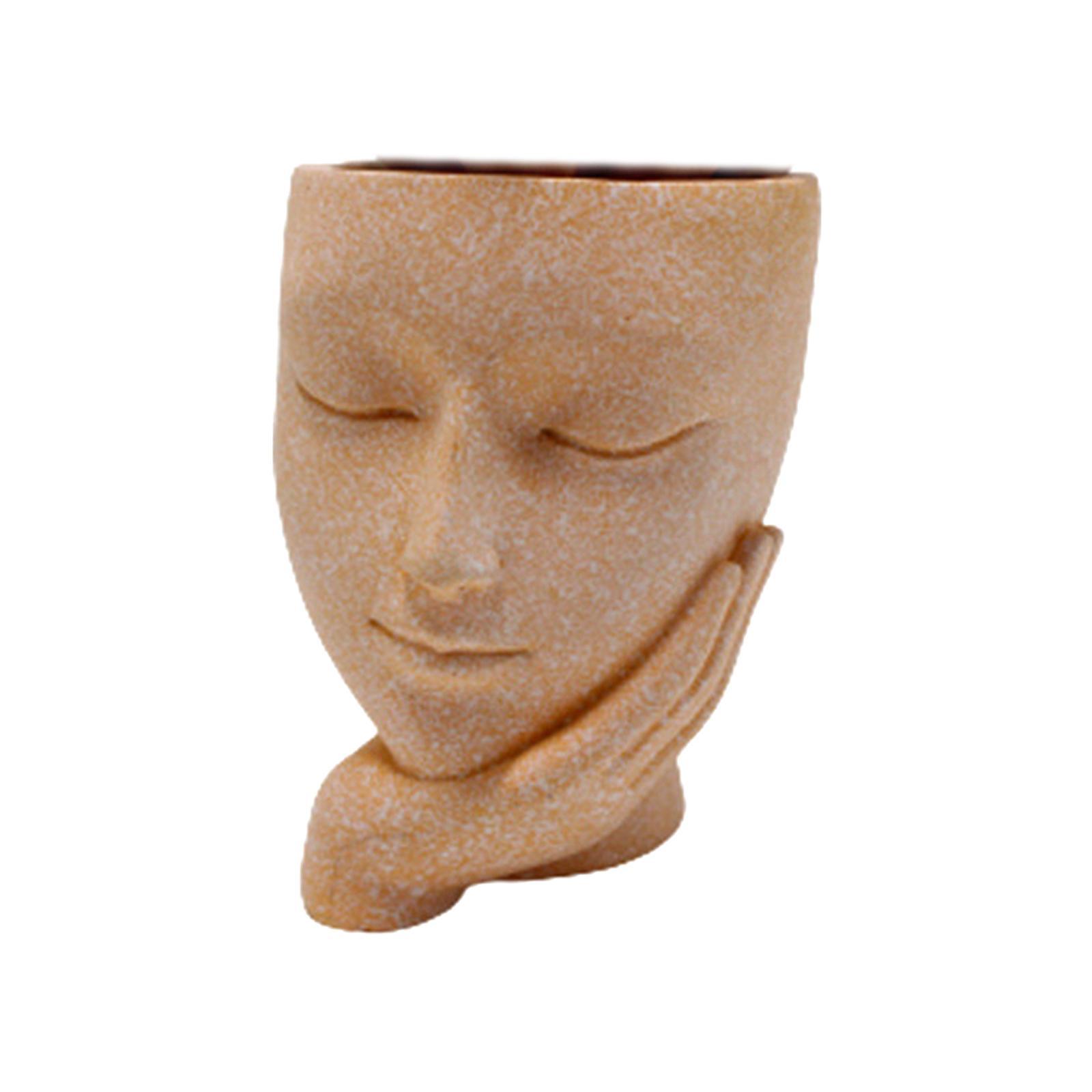 Flower Vase Decor Outdoor Indoor Face Head Planter for Office Hotel Nursery