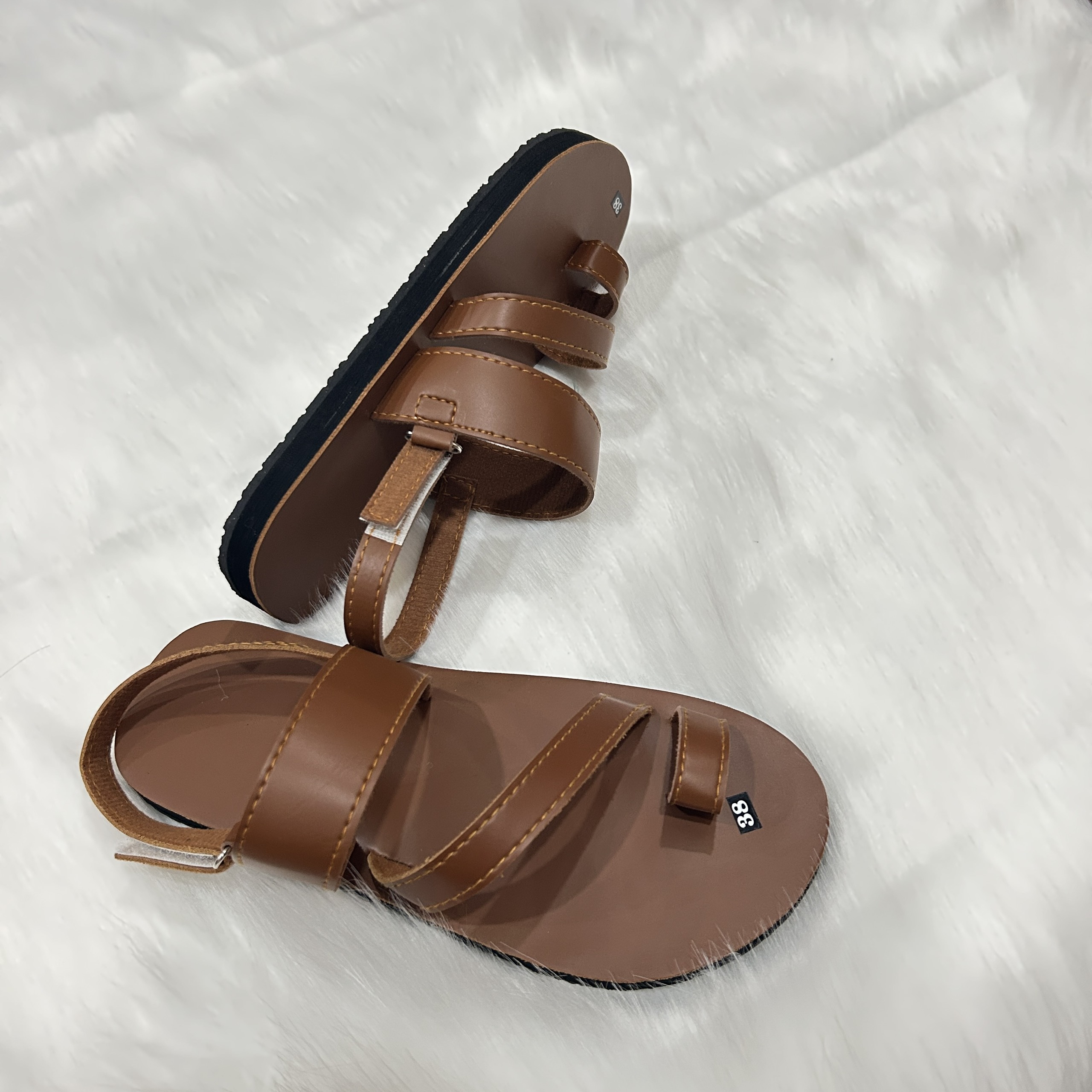 Dép sandal Nữ quai da mềm Đế bệt Cao Su ôm chân LYNA Sandal mã SD25