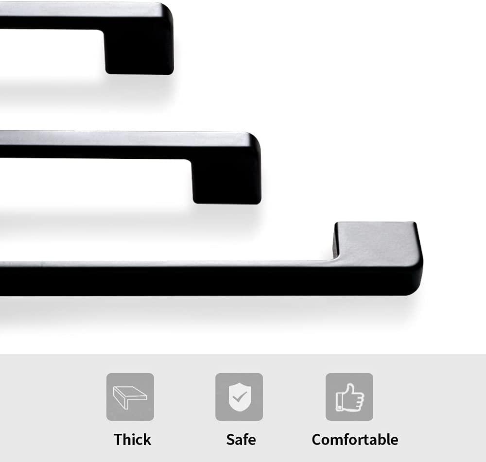 10 mảnh tay cầm tủ 96mm kim loại, mạnh mẽ và bền dễ cài đặt tay cầm tủ quần áo, tay cầm cửa bếp màu đen mat mat phù hợp cho ngăn kéo, cửa sổ, vòi hoa sen