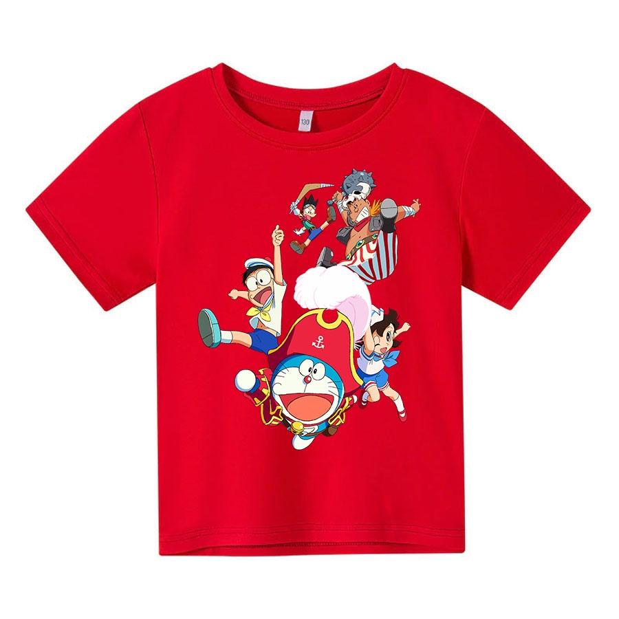 Áo thun trẻ em doraemon cướp biển 4 màu Có size người lớn, King Cotton