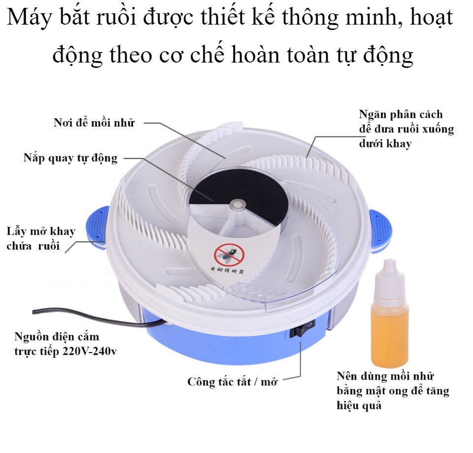 Máy bắt bẫy ruồi tự động thông minh