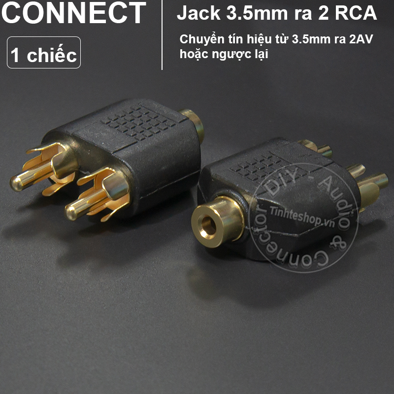 Jack 3.5 ra 2 RCA 1 chiếc - 3.5mm female to 2 AV male adapter