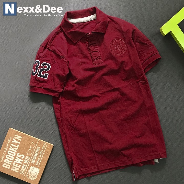 Áo thun polo nam có cổ bẻ vải cá sấu cao cấp phối cổ sọ ngang trung niên ND003