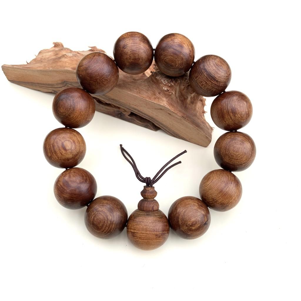 Vòng tay gỗ Bách Xanh cổ thụ thơm ngọt - Núm Hồ Lô Tài Lộc - Bình An - Bracelet of HAHANCO