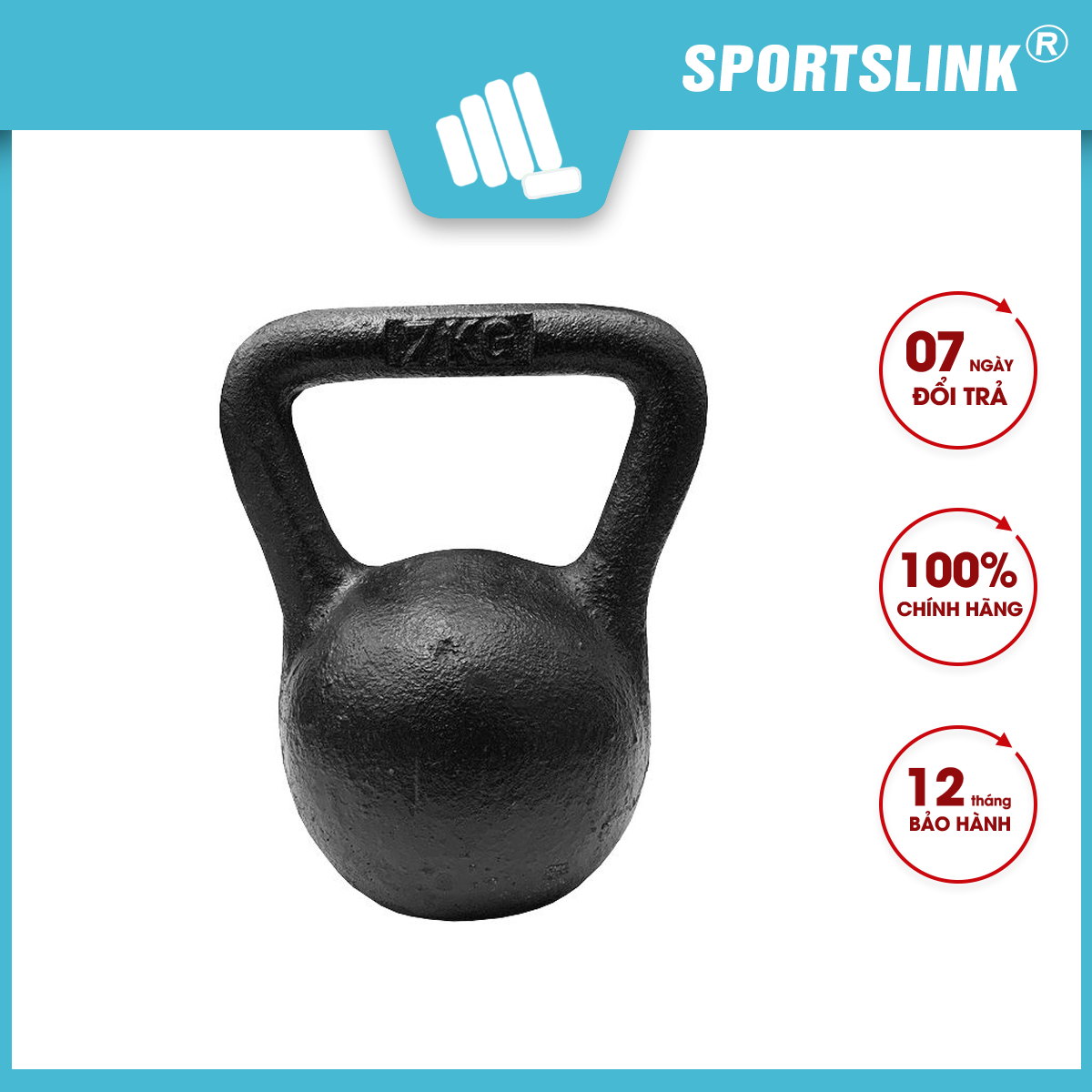 Tạ bình vôi (Tạ Ấm - Tạ Quai Xách) chất liệu gang đúc Sportslink