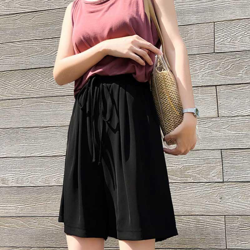 Quần Đùi Thể Thao Nữ Quần Ống Rộng Lưng Cao Quần Lửng Ống Rộng