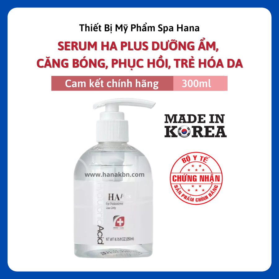 Serum HA Plus 300ml - Cấp Nước, Dưỡng Ẩm, Căng Bóng Da, Mờ Nếp Nhăn