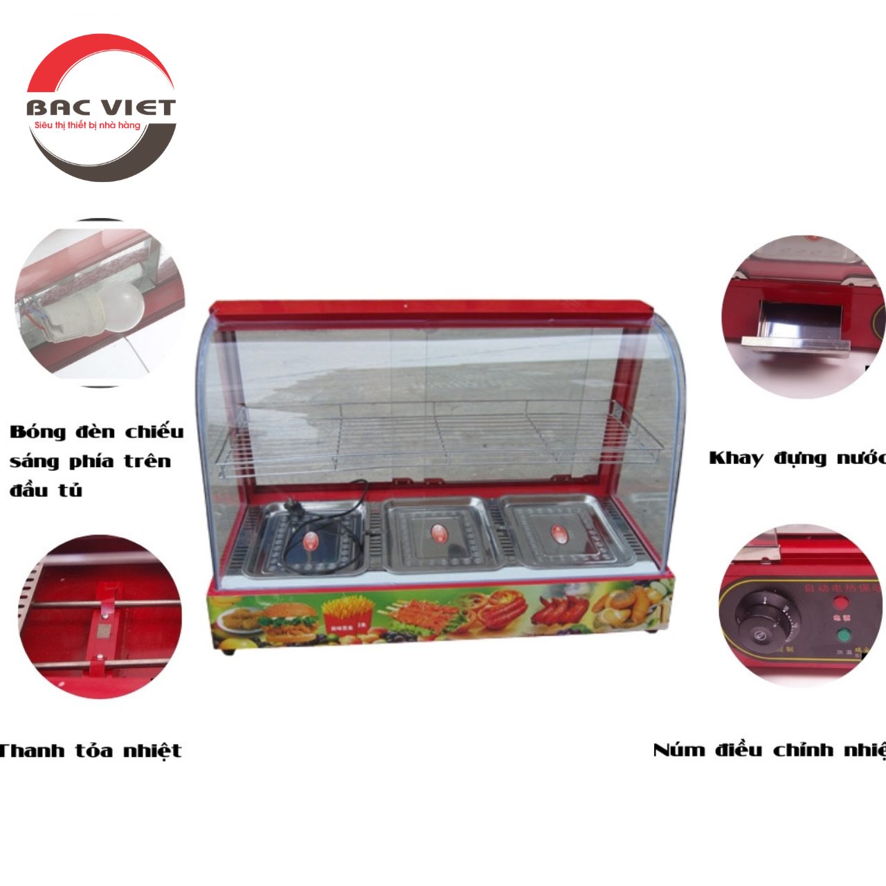 TỦ TRƯNG BÀY HÂM NÓNG THỰC PHẨM KFC BẢO QUẢN GÀ RÁN