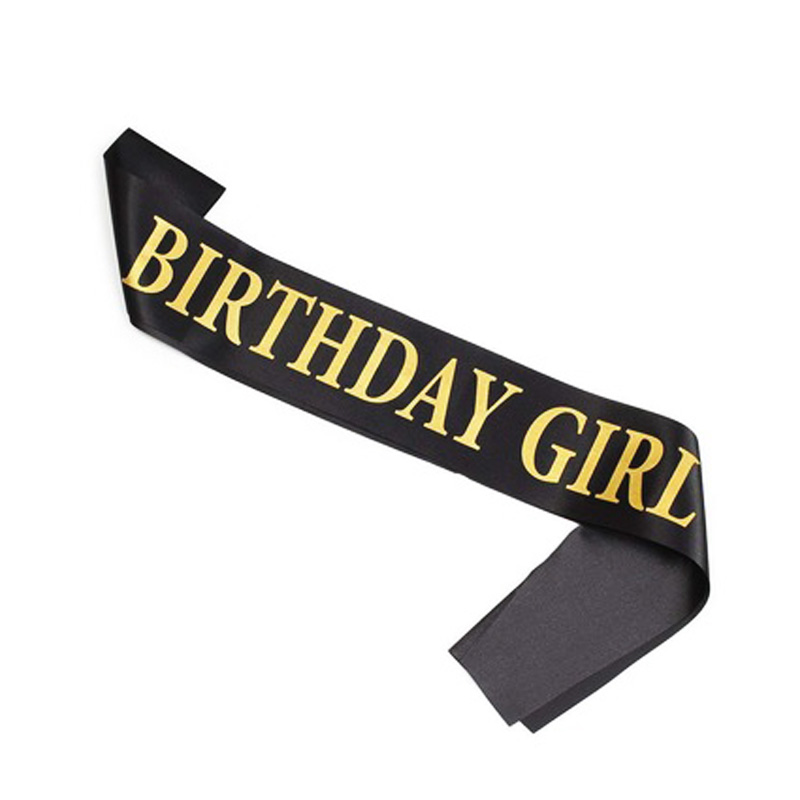 Băng đeo chéo phụ kiện sinh nhật Birthday Girl Black