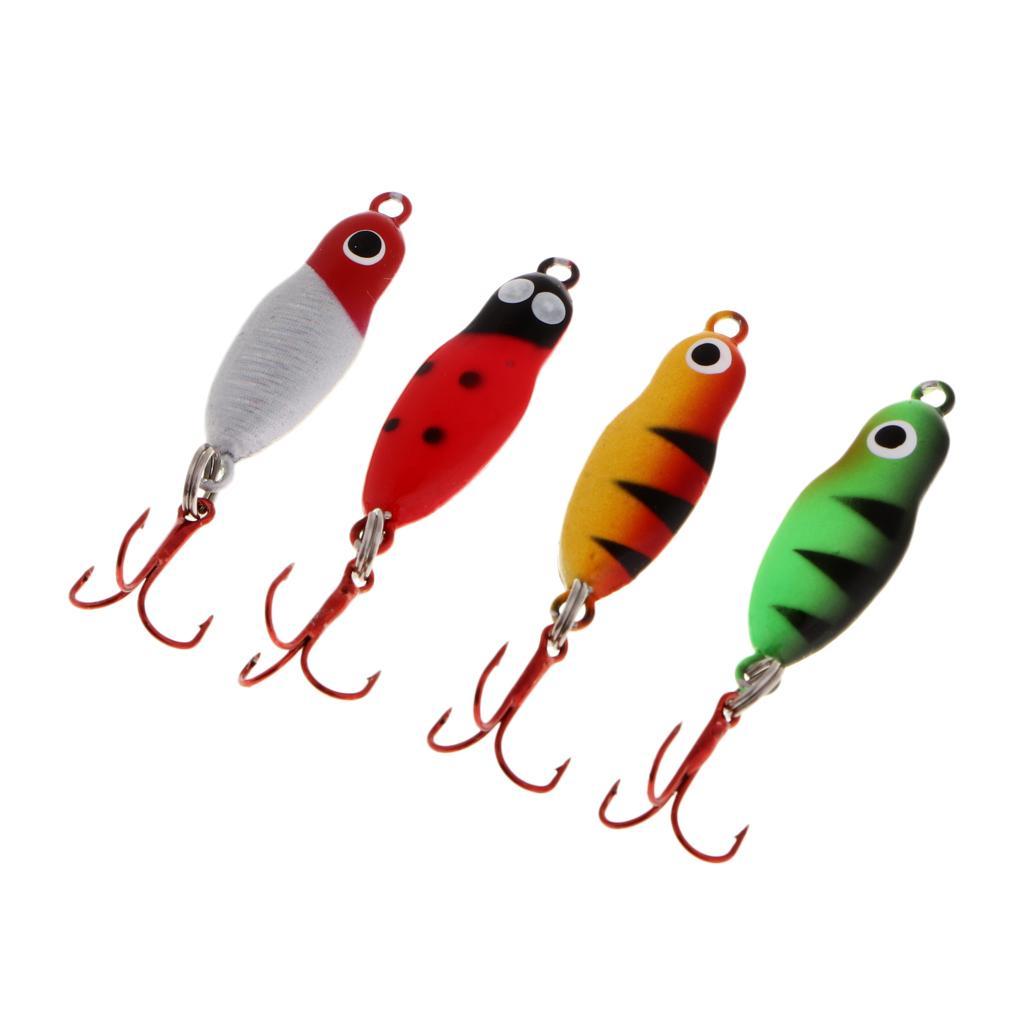 1 Set Ice Fishing Lures Metal Hooks Baits With 6 Compartments Tackle Box