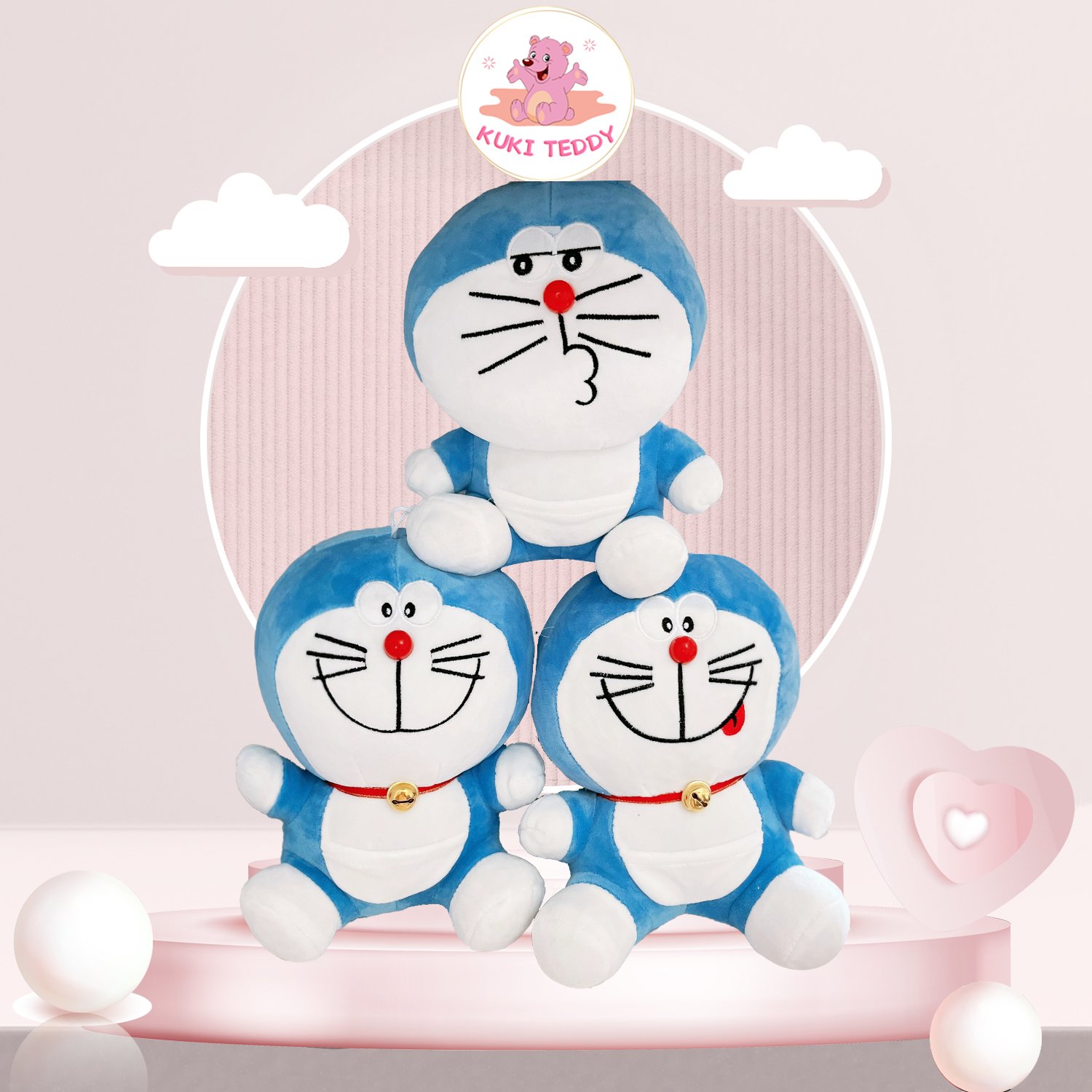 Gấu bông hình doraemon nhí 3 biểu cảm đáng yêu