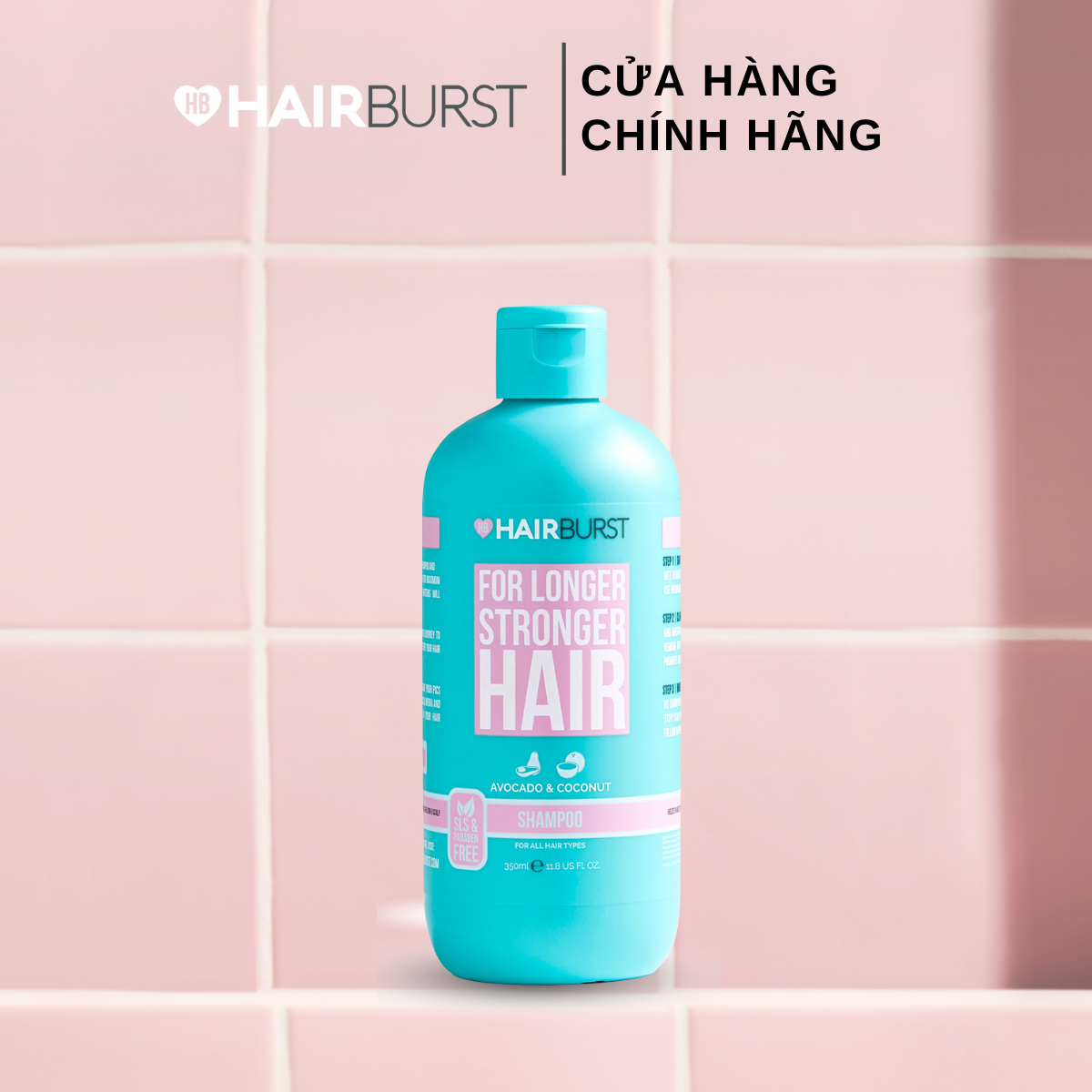 Dầu gội HAIRBURST kích thích mọc tóc dài hơn chắc khỏe hơn 350ml/chai