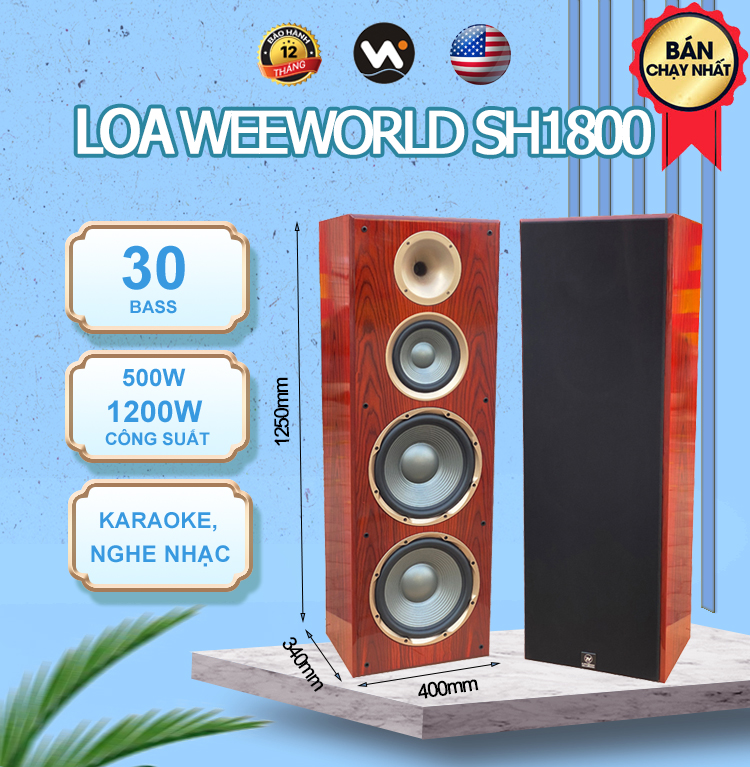 Loa Weeworld SH1800 Bass 30 Công Suất Khủng Lên Tới 1200W - Hàng Chính Hãng