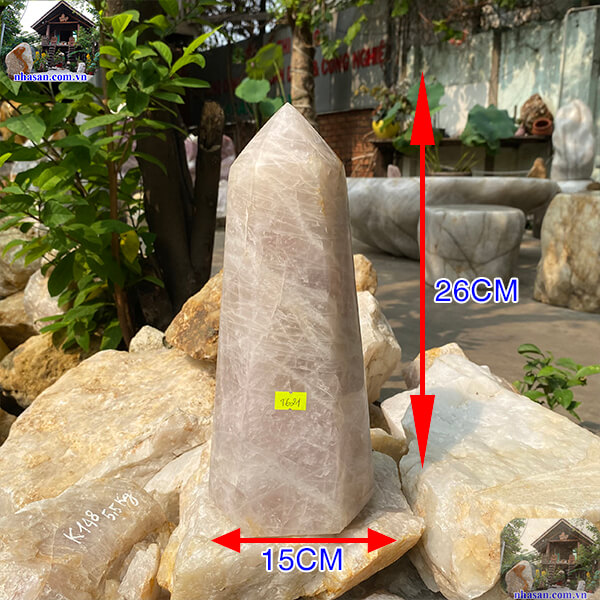 Trụ lục giác thạch anh hồng giúp tăng cường năng lượng và cân bằng tinh thần-4.88kg -T621