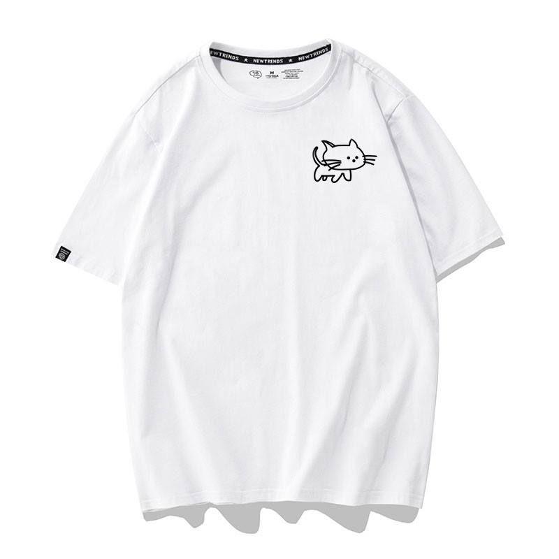 Áo Thun Nữ Tay Ngắn Hình Icon Mèo Nhiều Màu - Unisex - Cotton - Mã AT018