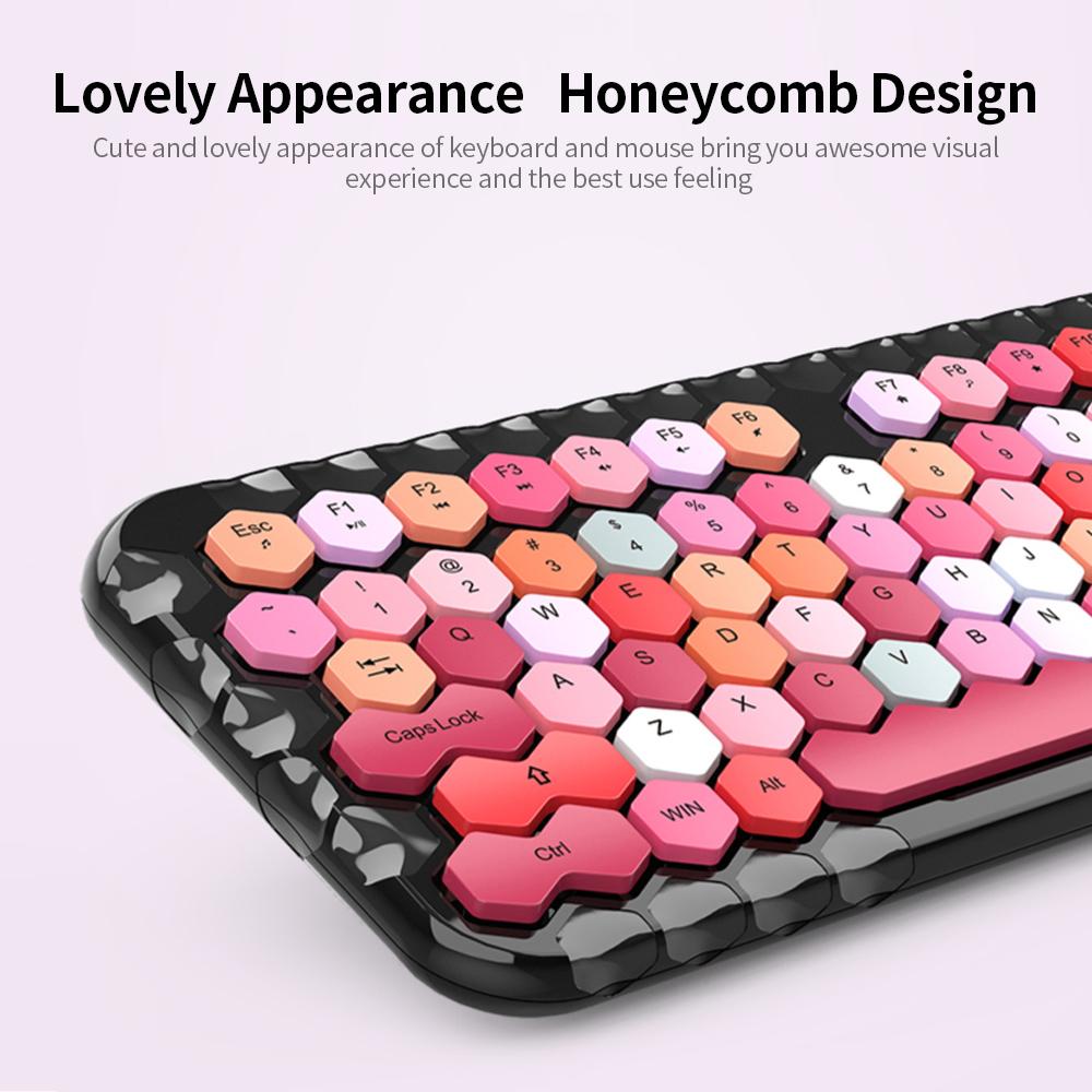 Combo chuột và bàn phím Mofii honey plus Không dây 2.4G Hỗn hợp Màu