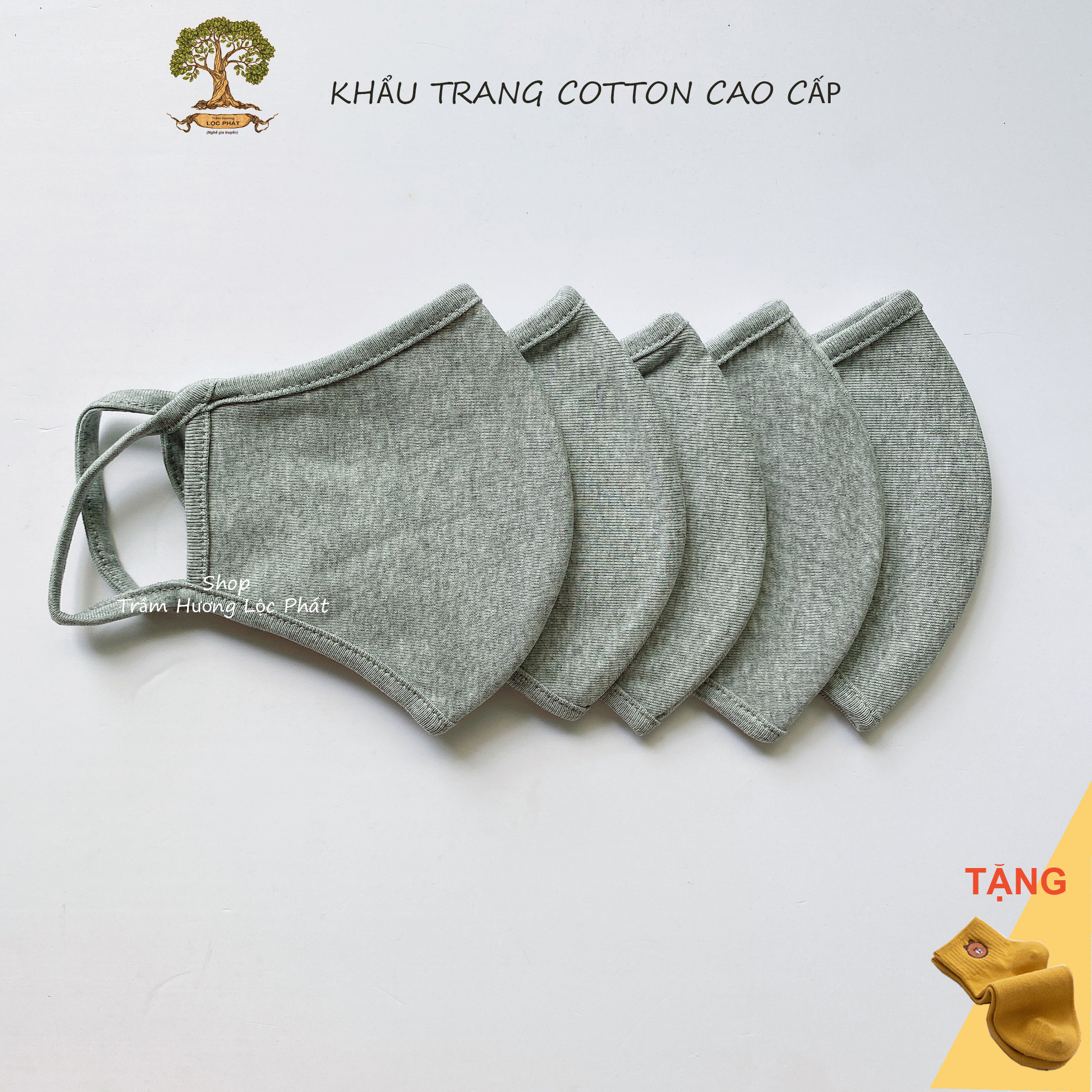 Khẩu Trang Vải Cotton Cao Cấp 2 lớp - Combo 5pcs - Màu Pastel Tinh Tế