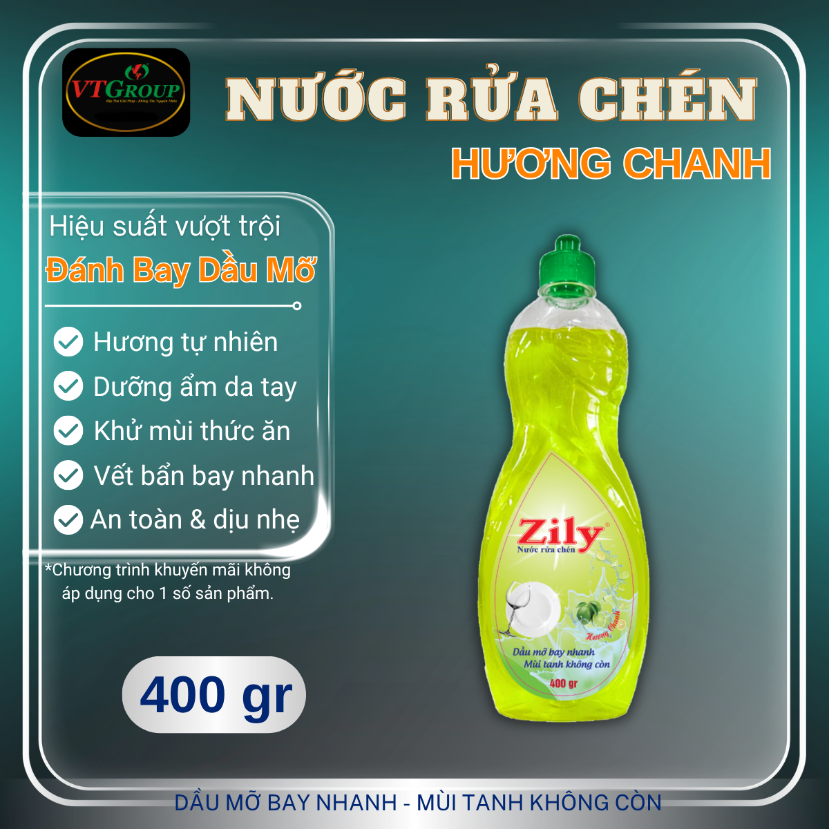 Nước Rửa Chén Zily Chai 400 Gr - Chanh dây&Thơm