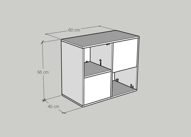 [Happy Home Furniture] COMFEE, Tủ đựng hồ sơ 2 tầng ,  80cm x 40cm x 66cm ( DxRxC), THK_014