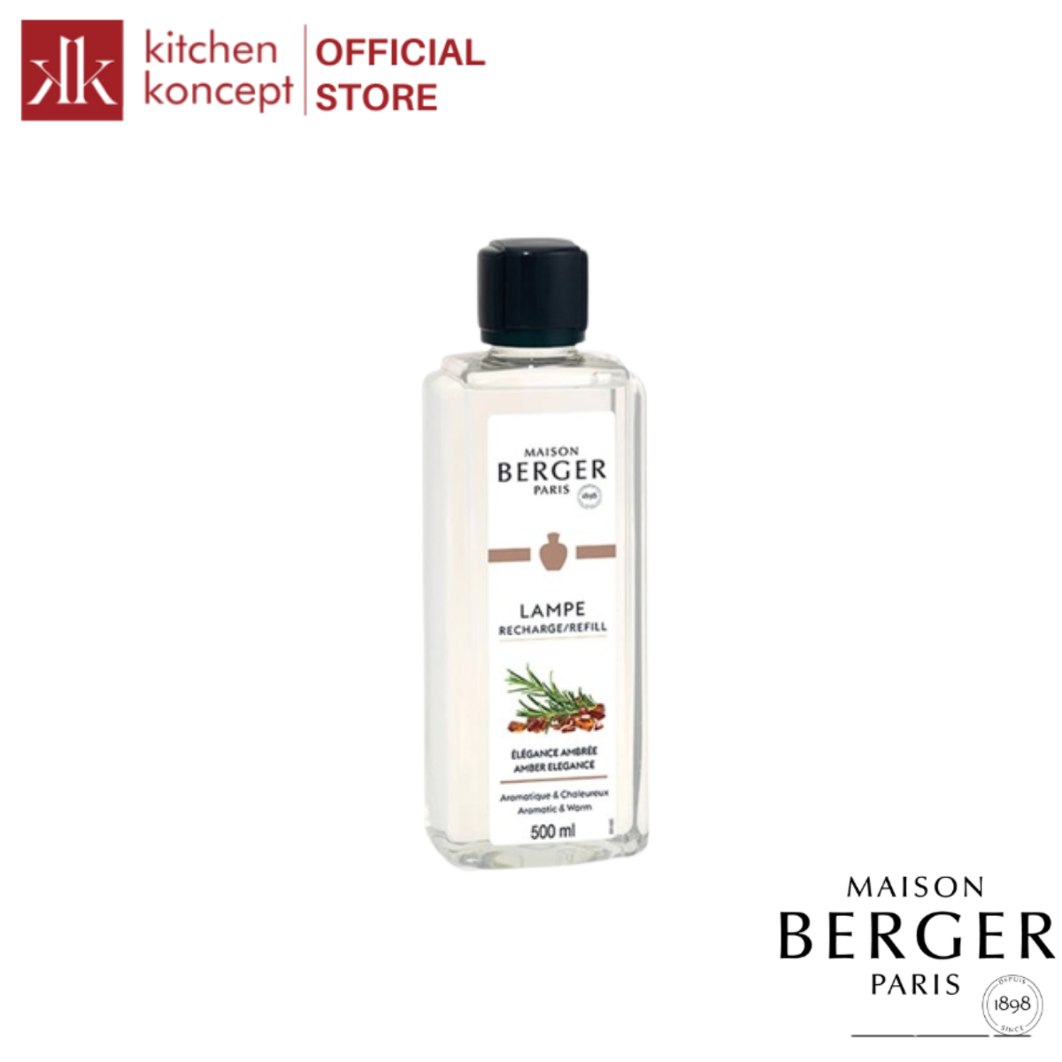 Maison Berger - Tinh dầu đèn xông hương Amber Elegance - 500ml