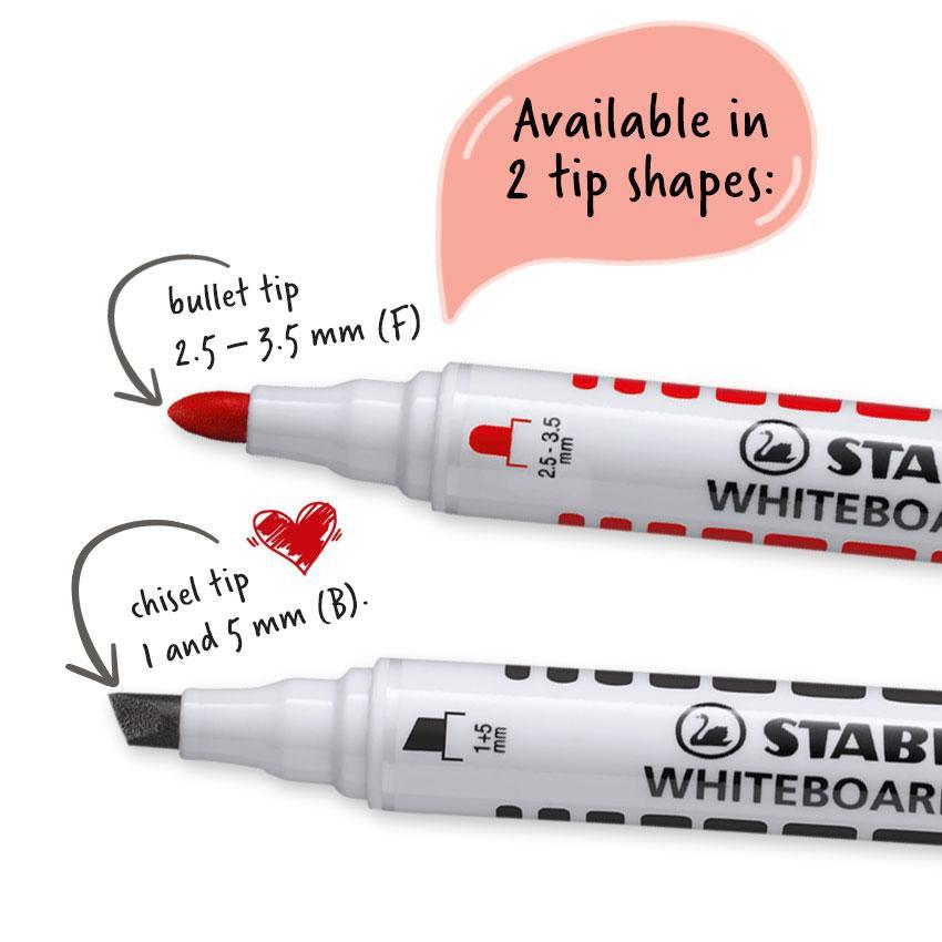 Hộp 10 Bút viết bảng đầu tròn STABILO Plan WHITEBOARD MARKER (WM641/10