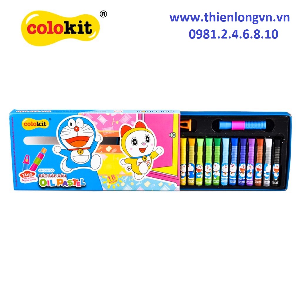 Sáp dầu 18 màu Colokit Doraemon OP-C08/DO