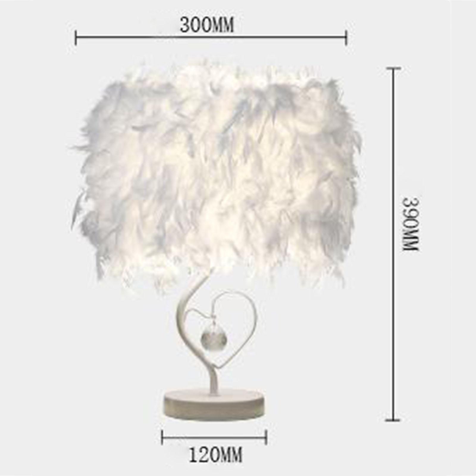 Feather Table Lamp  Nightlight Bedroom Hallway Sconces Decor Pink