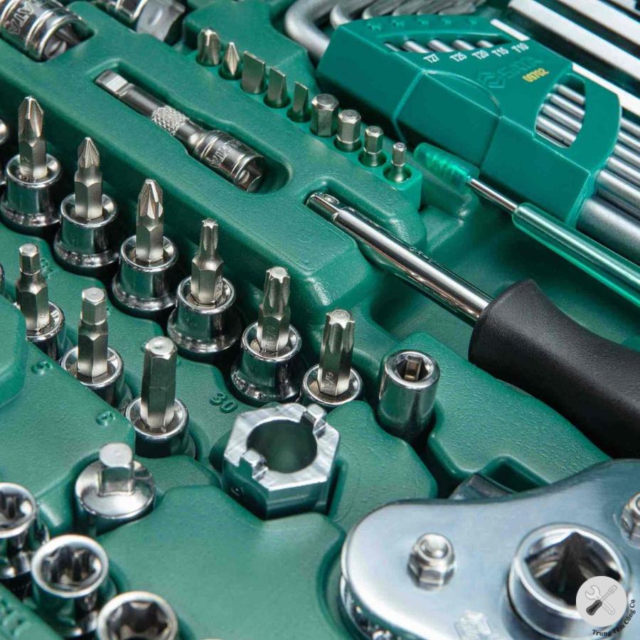 Bộ dụng cụ cầm tay Sata 09014G 128 chi tiết – Dr.Master chuyên dụng để sửa chữa các loại xe cơ giới - Hàng chính hãng