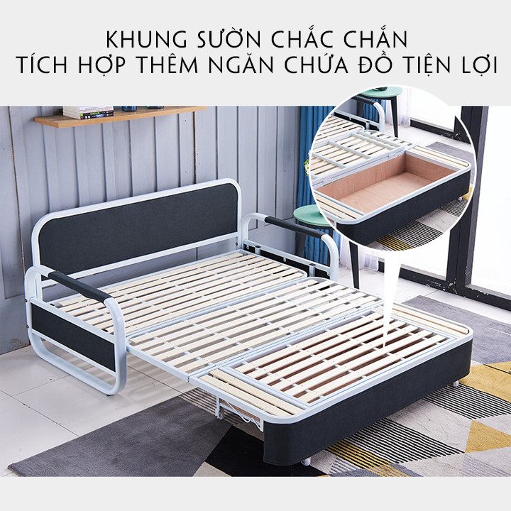 GIƯỜNG SOFA GẤP GỌN CÓ NGĂN CHỨA ĐỒ ( GIAO MÀU NGẪU NHIÊN )