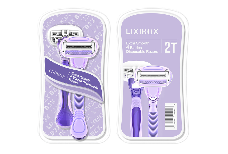 [HB Gift] Set 2 dao cạo 4 lưỡi Lixibox Extra Smooth 4 Blades Disposable Razors