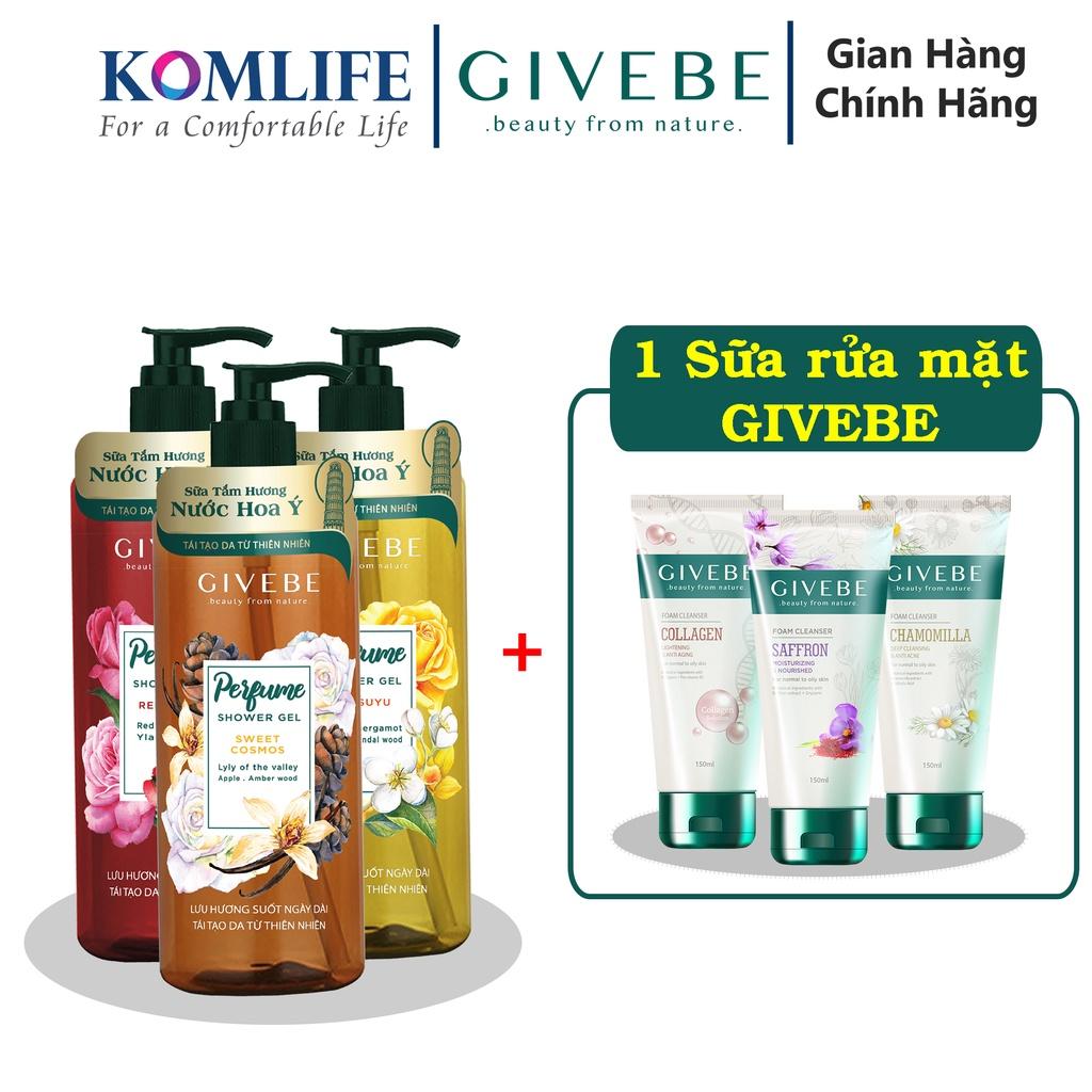 Sữa tắm GIVEBE hương nước hoa Ý 700 ml tái tạo làn da, mềm mại, sạch mụn chiết suất thiên nhiên