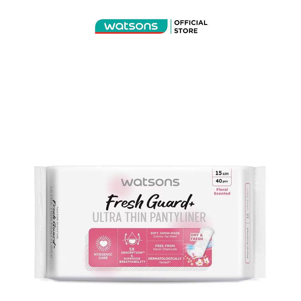 Băng Vệ Sinh Hàng Ngày Watsons Fresh Guard+ Siêu Mỏng Hương Hoa 15cm 40 Miếng