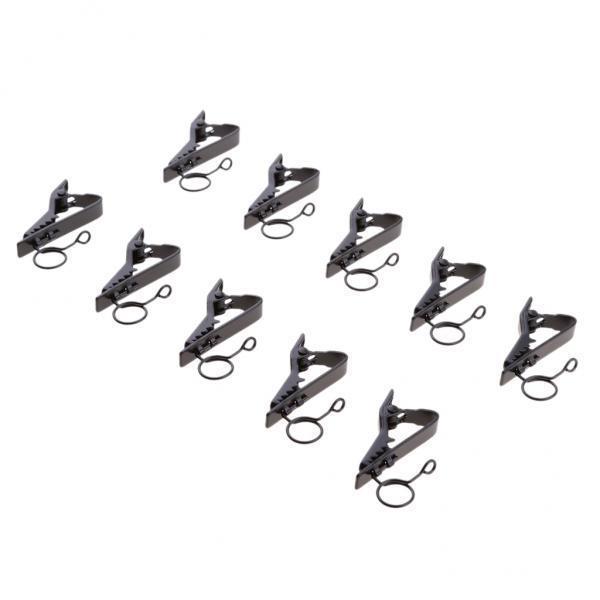 2X 10 Pieces Ring-type Lapel / Lavalier Microphone Tie Metal Clip Holder 10mm