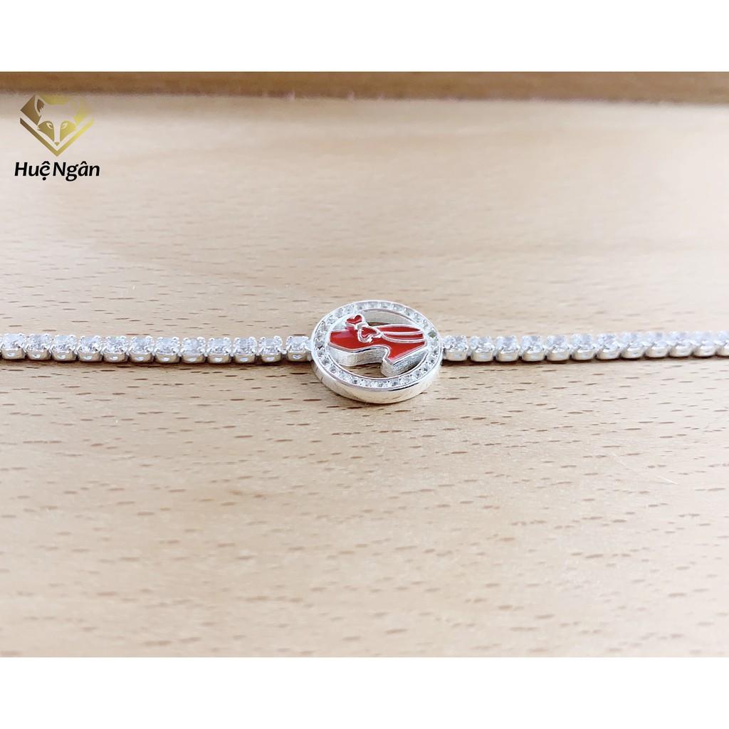 Lắc tay bạc 925 Huệ Ngân -Đôi Hài Tình Yêu X19