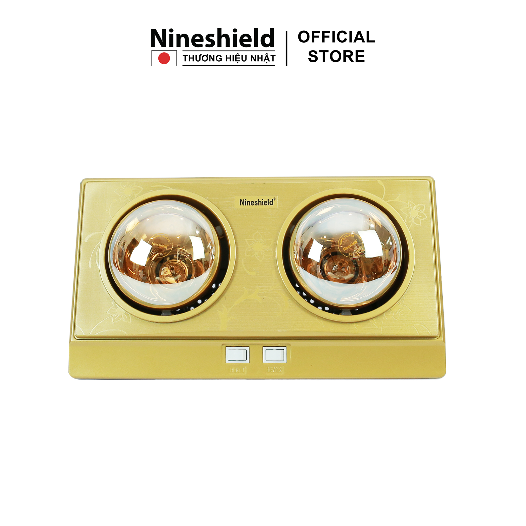 Đèn sưởi nhà tắm 2 bóng hàng chính hãng Nineshield NS042B