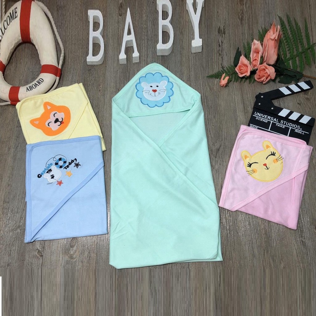 Chăn ủ xốp cotton có mũ cho bé giá rẻ mà chất lượng