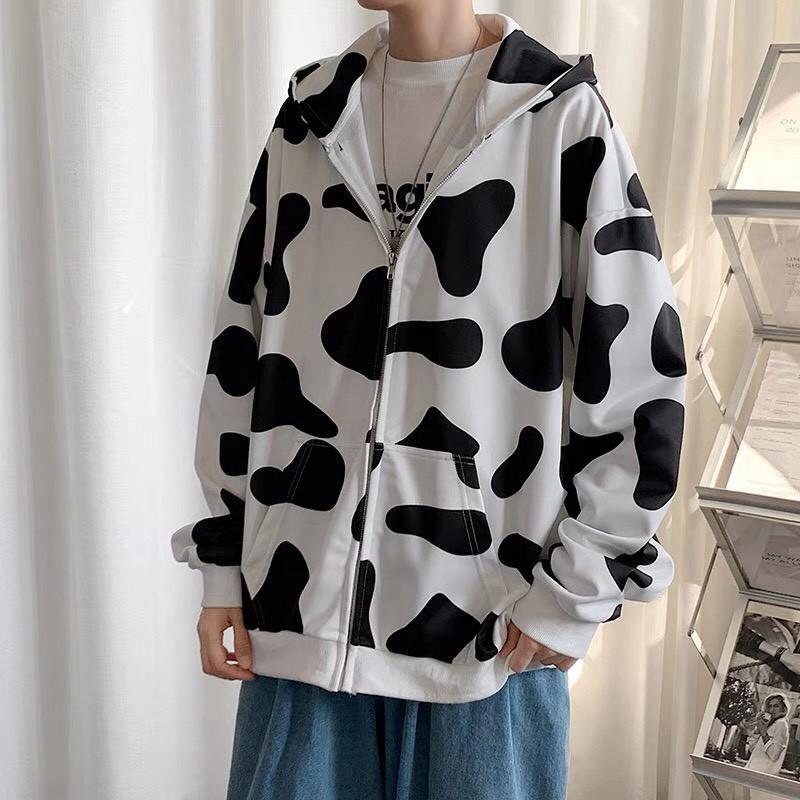 Hình ảnh Áo khoác hoodie nam có mũ phối loang màu BÒ SỮA phong cách tuyệt đẹp sang trọng hót trend