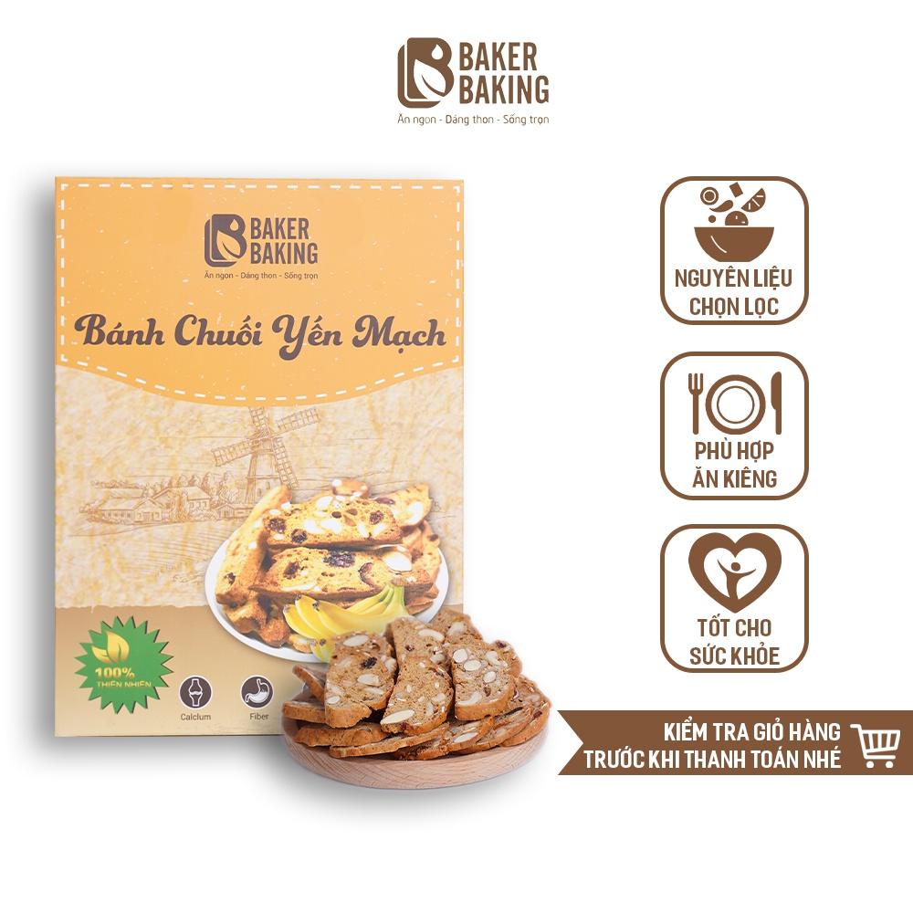 Bánh ăn kiêng vị chuối yến mạch Baker Baking không đường 100g - 500g