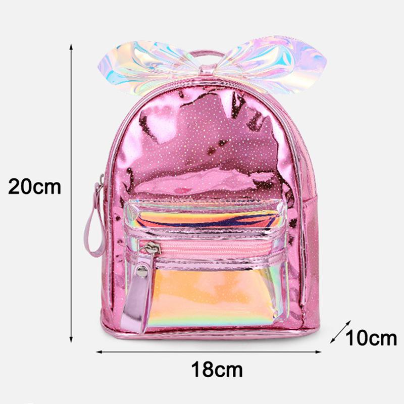 Trẻ Em Học Túi Mẫu Giáo Bé Tập Đi Bé Gái Ba Lô Thời Trang Da Pu Nơ Laser Túi Trẻ Em Học Ba Lô Đeo Vai