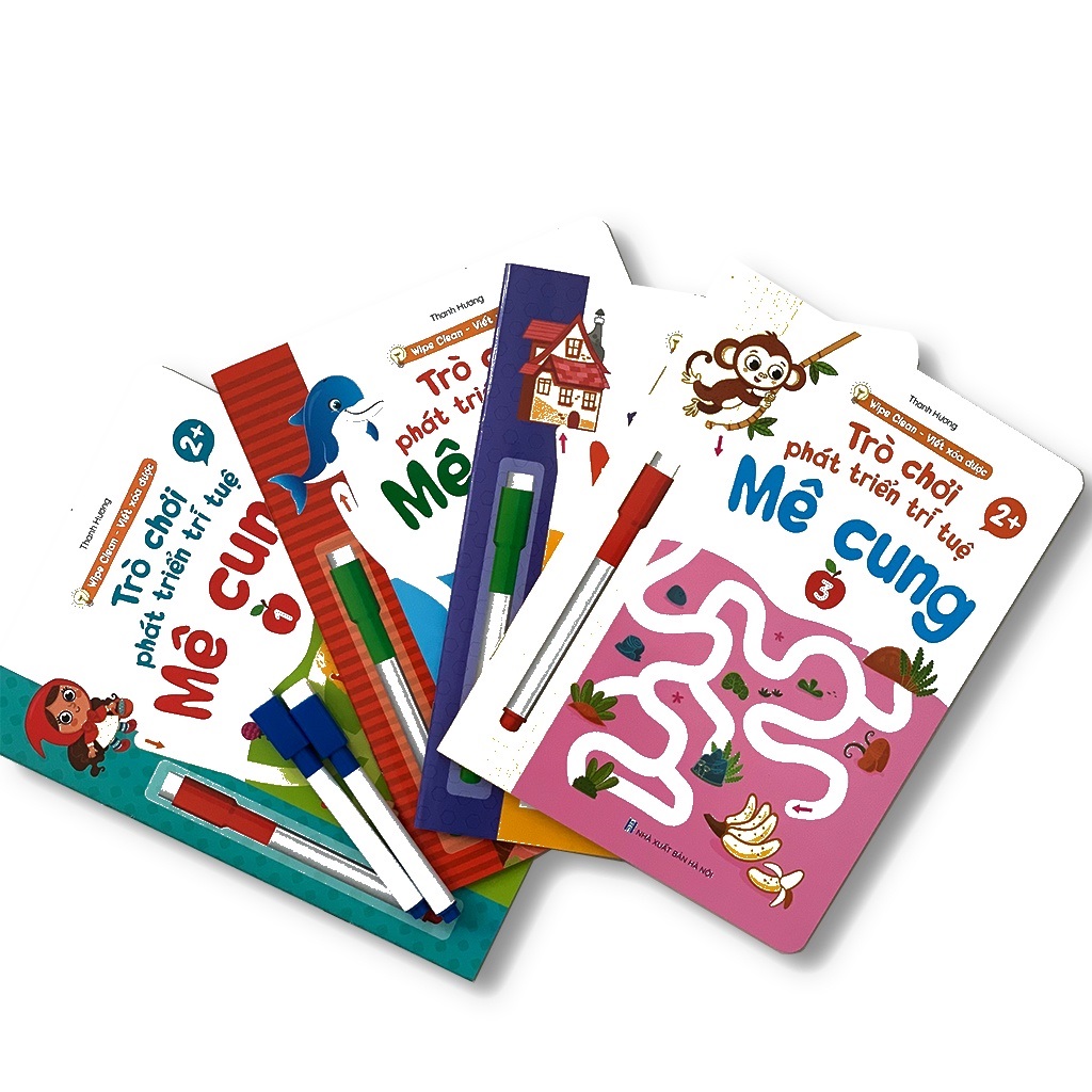 Sách - Trò Chơi Mê Cung Phát Triển Trí Tuệ 1234 - Phiên Bản Wipe Clean:Viết Xóa Được