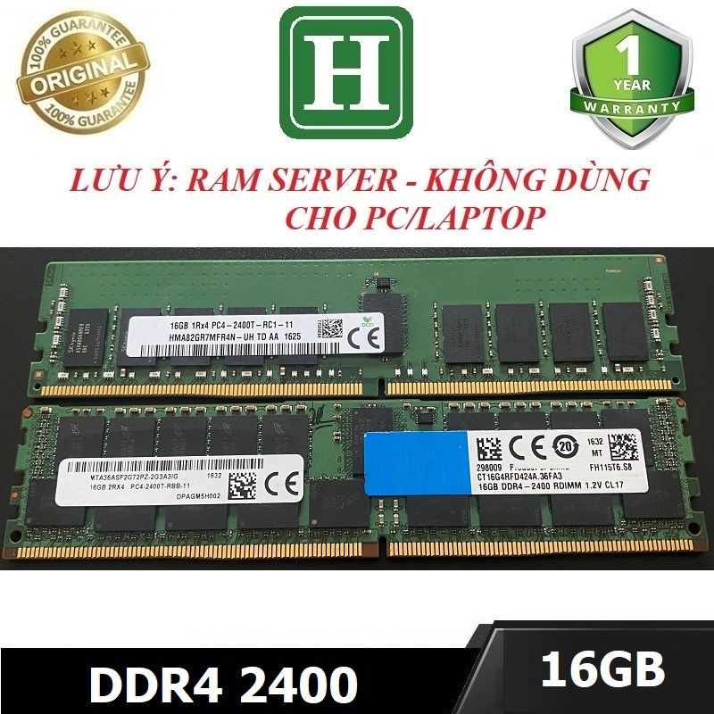 Ram Server ECC REG DDR4 16GB bus 2400 - không dùng cho máy PC thường/Laptop