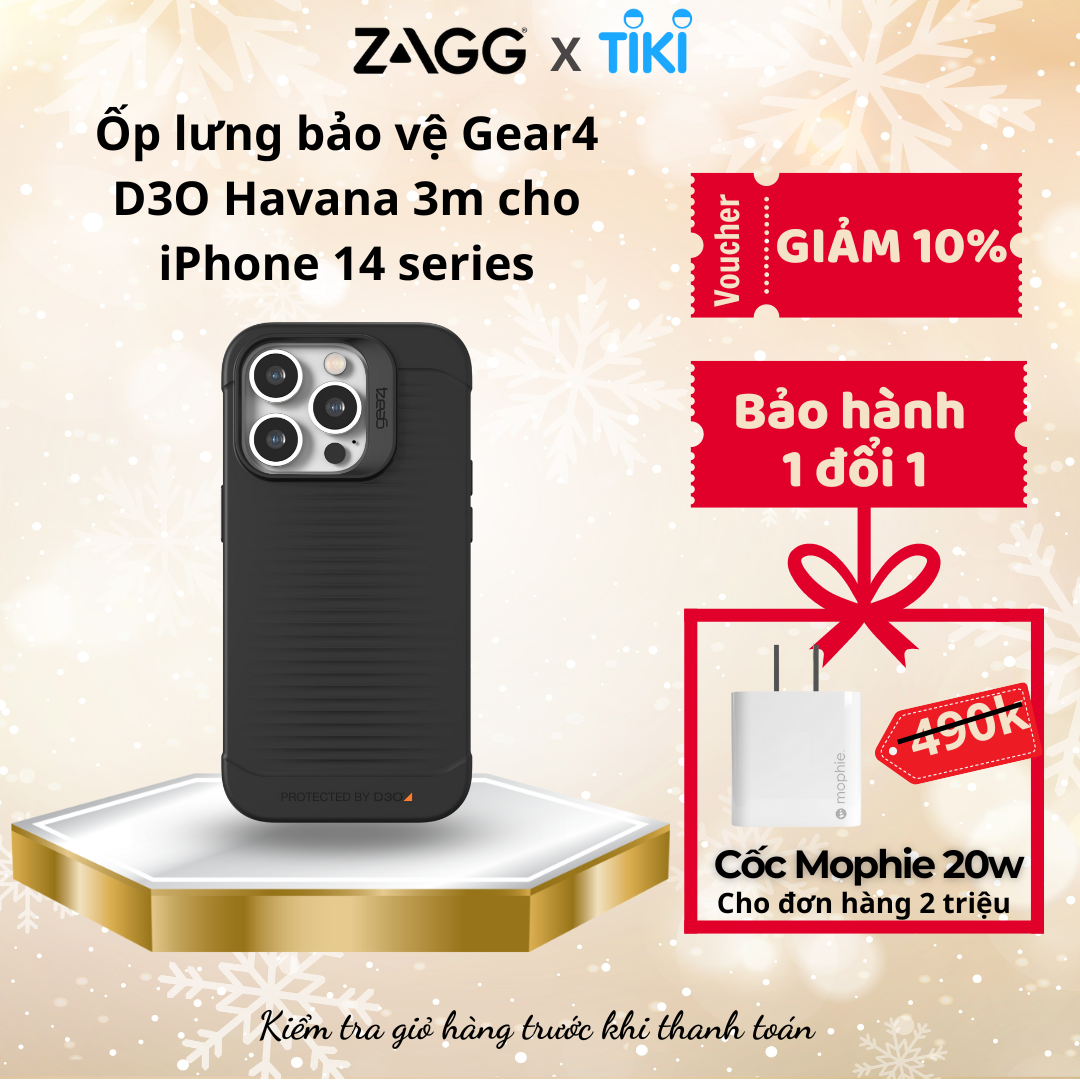 Ốp lưng bảo vệ Gear4 D3O Havana 3m cho iPhone 14 series - Hàng chính hãng