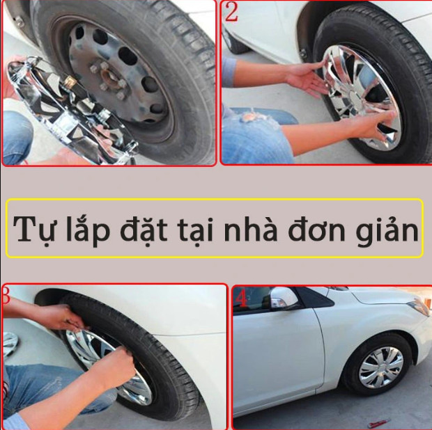 Bộ 04 Ốp Chụp Mâm Lazang Xe Ô Tô Hyundai