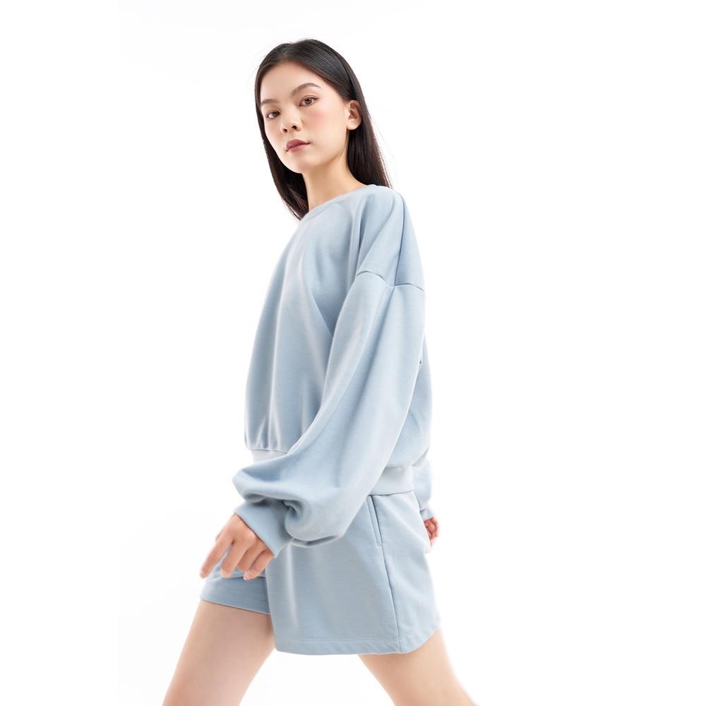 DOTTIE - Áo sweater dáng lửng nữ xám xanh T0520