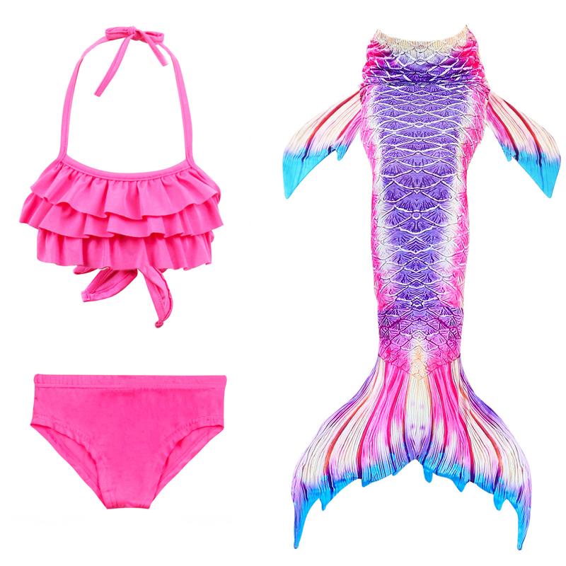 Halter Top Bikini Nàng Tiên Cá Đầm Váy Nữ Bơi Trẻ Em Trang Phục Cosplay Đồ Bơi Nàng Tiên Cá Cho Bé Cao Cấp Assemsble Với Monofin - 150