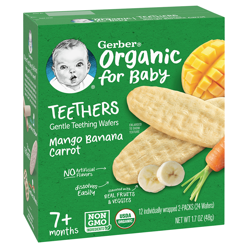Bánh Gạo Hữu Cơ Gerber Organic vị Xoài Chuối Cà Rốt 48g
