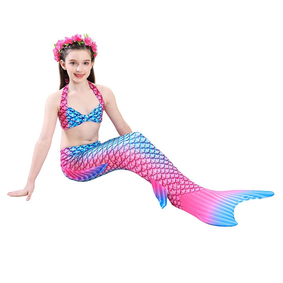 Bơi Nàng Tiên Cá Đuôi Cosplay Bơi Trẻ Em Giả Tưởng Đi Biển Nhiều Màu Bikini Bộ Áo Tắm Dành Cho Trẻ Em Swimmable Trang Phục