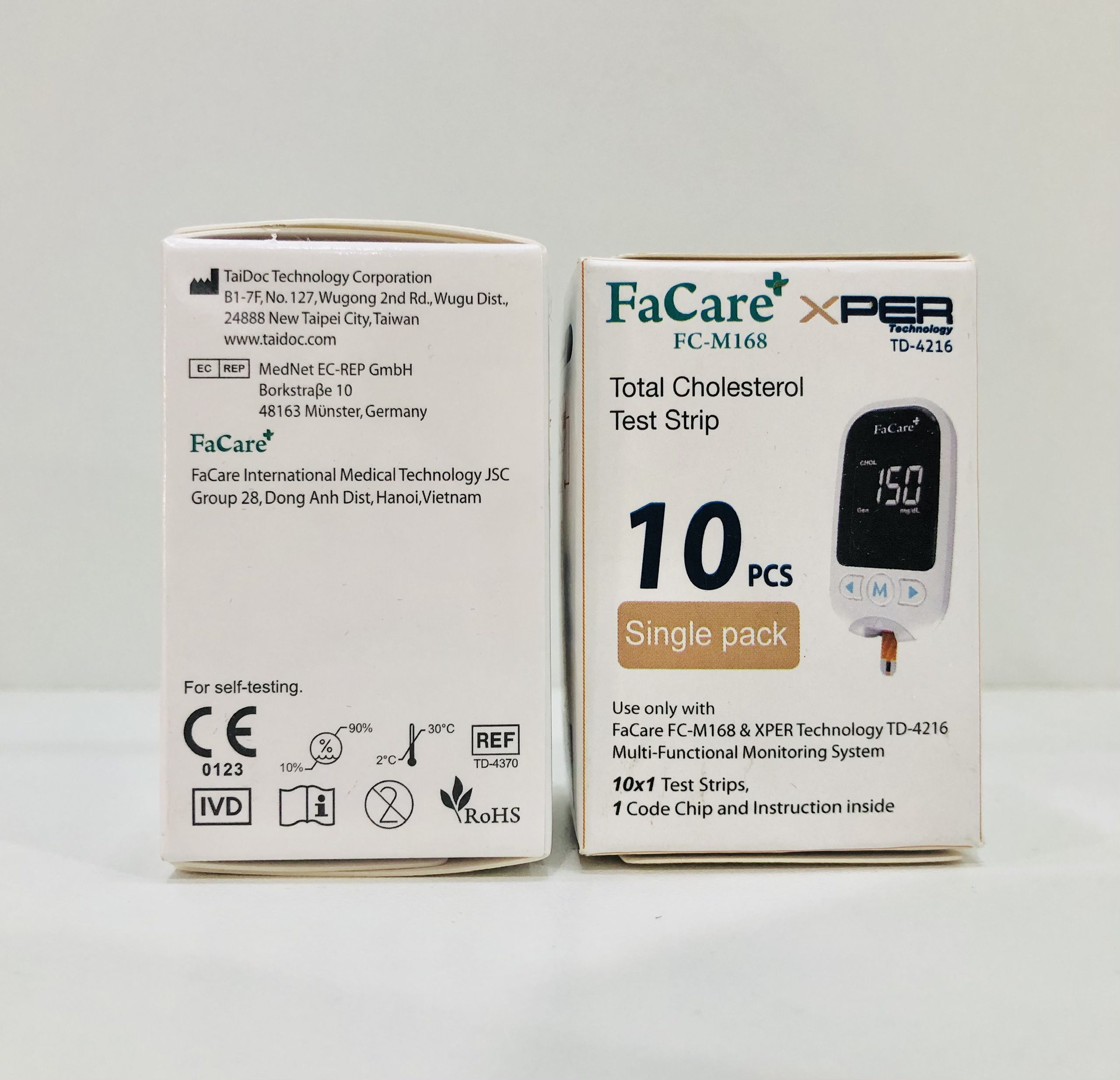 Que thử Mỡ máu Cholesterol dành cho máy đo FaCare 5 trong 1 FC-M168 (TD-4216) - Hộp 10 que