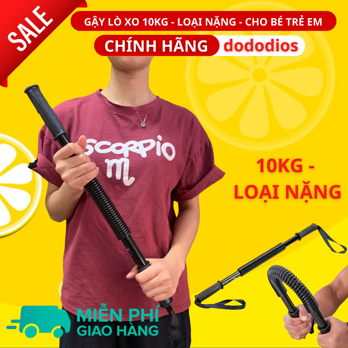 Gậy lò xo 10 kg tập bẻ tập thể dục thể thao tại nhà - gậy tập cơ tay - hãng dododios